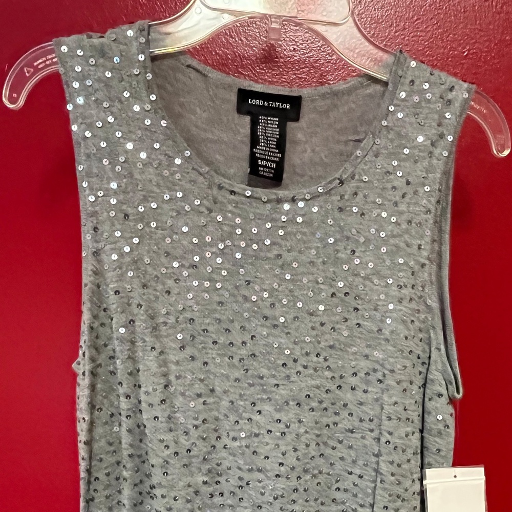 Lord & Taylor Women's Platinum Fluorescent  Sequin Sweater